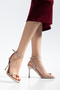 Women's Sandals High Heel Beige Strappy Accessories New Season D3740 - 4