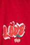 Red Cherry Patterned Love Written T-Shirt and Shorts Set for Girls 23897 - 6