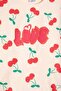 Red Cherry Patterned Love Written T-Shirt and Shorts Set for Girls 23897 - 5