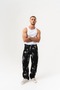 Ink Splash Dye Effect Velvet Textured Washable Baggy Trousers - 7