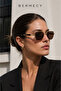 Exlas |   Brown Gold Detailed Titanium Frame Design Unisex Sunglasses