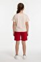 Red Cherry Patterned Love Written T-Shirt and Shorts Set for Girls 23897 - 7