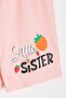 Salmon Fruit Patterned T-Shirt and Shorts Summer Set for Girls 23963 - 6