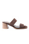 Genuine Suede Leather Brown Heeled Women's Slippers - Rgn3120