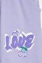 Lilac Cherry Patterned Love Written T-Shirt and Shorts Set for Girls 23898 - 6