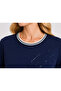 Anne Combed Cotton Comfortable Fit Cuffed Crew Neck Stone Embroidered Combed Cotton Blouse (Collar and Hem Cuffed.) - 3