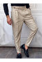 Bird's Eye Pattern Pleated Trousers with Belt Buckle Detail - 3