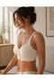 Front Buttoned Non-Marking Laser Cut Wire-Free Bra with Thick Straps and Removable Pads - 3