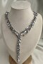 Gold Silver Viral Steel Y Necklace