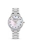 Horta Womens 36mm Watch with White Mother-of-Pear Dial And Stainless Steel Bracelet