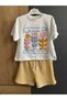 Girl's Floral Embroidered T-Shirt and Shorts Set - Summer Cotton 2-Piece Set - Children's Combination with Elastic Waist Shorts - 2
