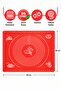 1 Piece Red Measured Silicone Dough Rolling Mat, Pizza Baklava Pastry Ravioli Cake Dough Kneading Mat 40Cmx50Cm