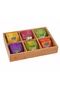 6 Compartment Wooden Organizer, Snack Box, Turkish Delight Box, Breakfast Box, Tea Bag Holder, Jewelry Box, 30X20 Cm, Box with Handle