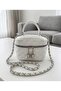Quilted Patterned Makeup Bag in the Form of a Mini Vanity Bag, Shoulder and Hand Bag (Height 12 cm Width 17 cm) - 2