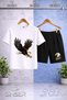 Children's Eagle Colorful Attack Printed Crew Neck T-Shirt - Shorts Set