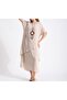 Authentic Pleated Viscose Dress with a Necklace - 3