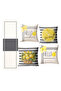 Gray Striped Lemon-Themed Runner and Set of 4 Throw Pillows - 2