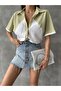 Pistachio Green Stripe Detailed Low Sleeve Shirt |   Vmd2691 - 4