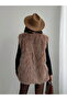 Faux Fur Women's Vest – Soft Texture - Light Brown |   Vmf2038 - 5