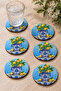 Lemon Figurine Motif Coasters Set of 6 – Sicily Themed - 9 Cm, 3 mm Mdf, Uv Printing, Decorative Coasters - 4