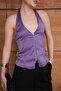 Zippered Satin Vest - Lilac |   Vmd2952 - 4