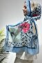 Leopard Pattern Blue Color Soft Shawl - 3