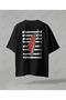 Palestine Design Oversize Unisex T-Shirt with Kefiye Pattern Streetwear Print
