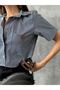Black Striped Shirt with Belt Detail |   Vmd2646 - 4
