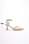 Women's Beige Patent Leather Heeled Shoes Tr03Ms02C - 4