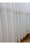 3 Rows of Embroidered Tulle Curtain in Ecru, Gold, Silver