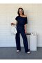 Kayık Collar Gathered Modal Suit Laci