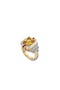 Zircon Stone White Enamel Pink Stone Detail Adjustable Ring - 2