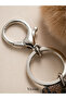 Leopard Patterned Leather Letter Keychain Charm with Pompom Bag Ornament Accessory with Hook Stylish Design for Women - 5
