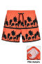 Swim Shorts with Zipper Pockets and Mesh Lining, Quick Drying Premium - Orange - 2