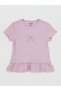 Lcw Kids Crew Neck Printed Ruffle Girls' T-Shirt