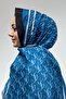 Turquoise Pattern Dark Blue Color Soft Shawl - 2