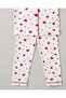 Girls' Mixed Heart Print 3-14 Years Summer Short Sleeve Buttoned Nightgown Pajama Set - 6