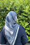 Mosaic Pattern Anthracite Soft Scarf - 4