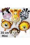 Safari Animals Foil Balloon Set of 6 – Mini 35 cm Party Balloons – Children's Birthday Decoration Set