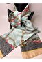 Green Chain Patterned Double-Sided Rectangular Long Scarf (14X150 cm) - 4