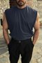 Men's Smoked Basketball Zero Sleeve 100% Cotton Crew Neck Oversized Sleeveless Kejıl T-Shirt - 7