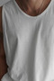 Men's White Regular 100% Cotton Tank Top T-Shirt - 2