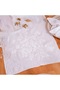 Spring Branch Embossed Detailed White Runner 40X140 Napkin Set 38X38 with Laces - 8