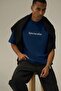 Men's Oversize Casual T-Shirt Spectacular Navy Blue - 2
