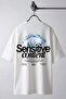 Men's Oversize Casual T-Shirt with Eye Print Sensitive Ecru White - 6