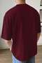 Men's Oversize Casual T-Shirt Spectacular Burgundy - 6