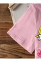 Girl's Spongebob Printed T-Shirt - 100% Cotton Colorful Fun T-Shirt (Pink) - 4