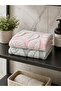 Leaf Pattern 2-Piece Foot Towel, 100% Cotton Soft Textured Thick and Absorbent Bath Towel (Pink-Green) - 2