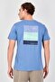 Men Crew Neck Short Sleeve Embroidered Logo T-Shirt, Sage Blue - 3
