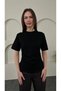 Crew Neck Side Drawstring Detail T-Shirt Black Color